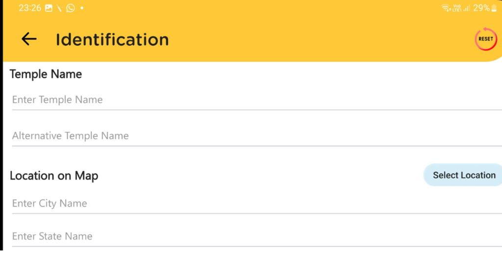 How to fill Temple details on Divyakripa app