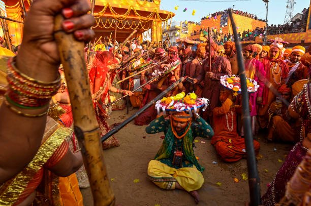 Lathmar Holi in Barsana, Holi celebration in Mathura, Krishna Holi traditions.