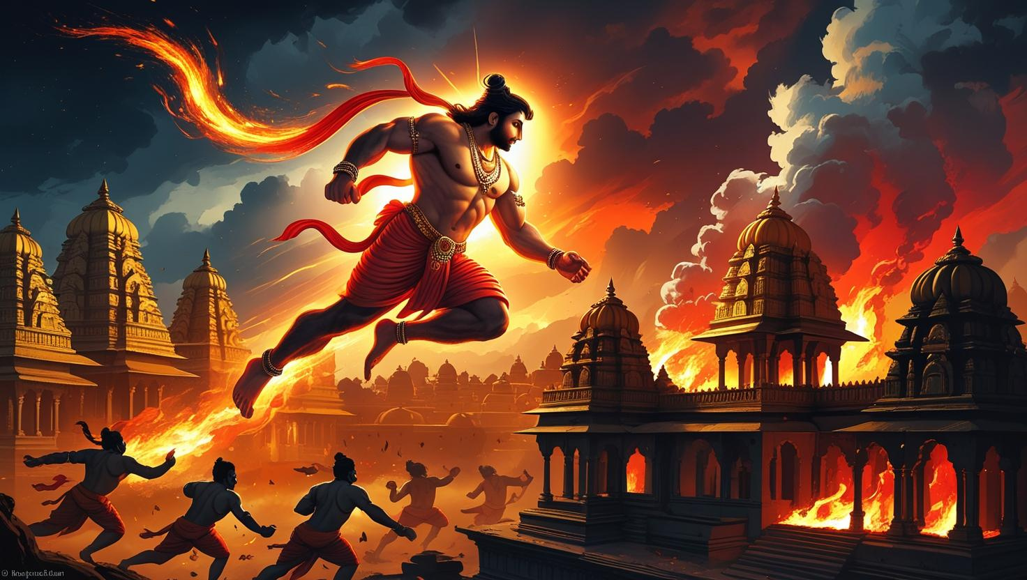 Ramayana historical evidence, Lord Hanuman burning Lanka